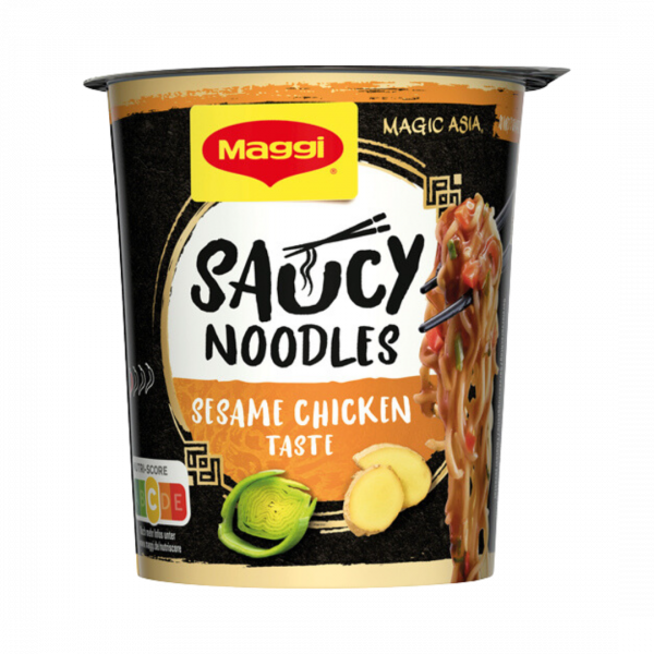 Maggi Magic Asia Saucy Noodles Sesame Chicken Taste, Instant Nudel Snack, 1 Portion, 75 Gramm
